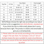 a table with measurements for a women's dress